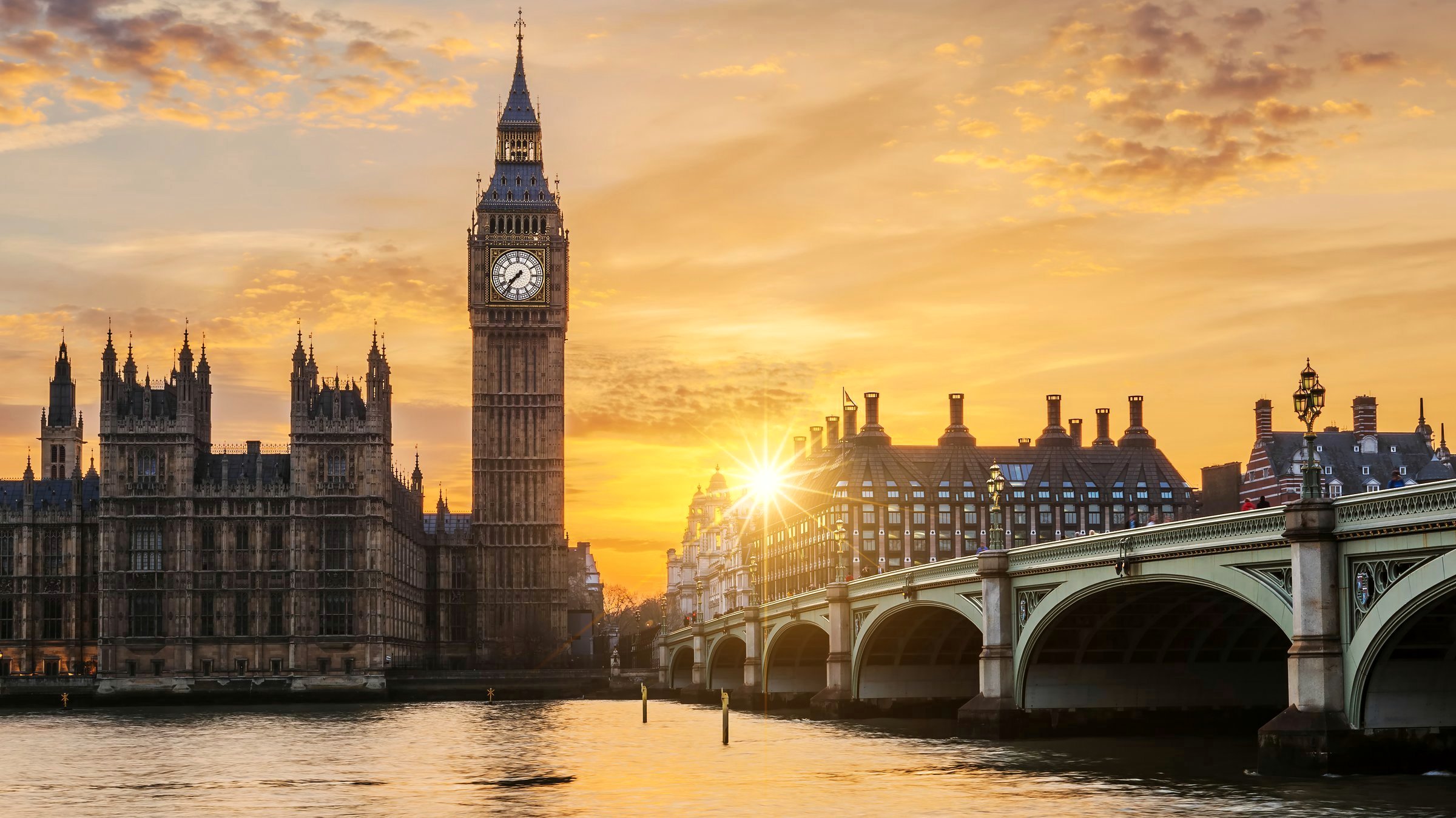 Big Ben Londres coucher de soleil &mdash; chauffeur priv&eacute; Paris-Londres Eurotunnel