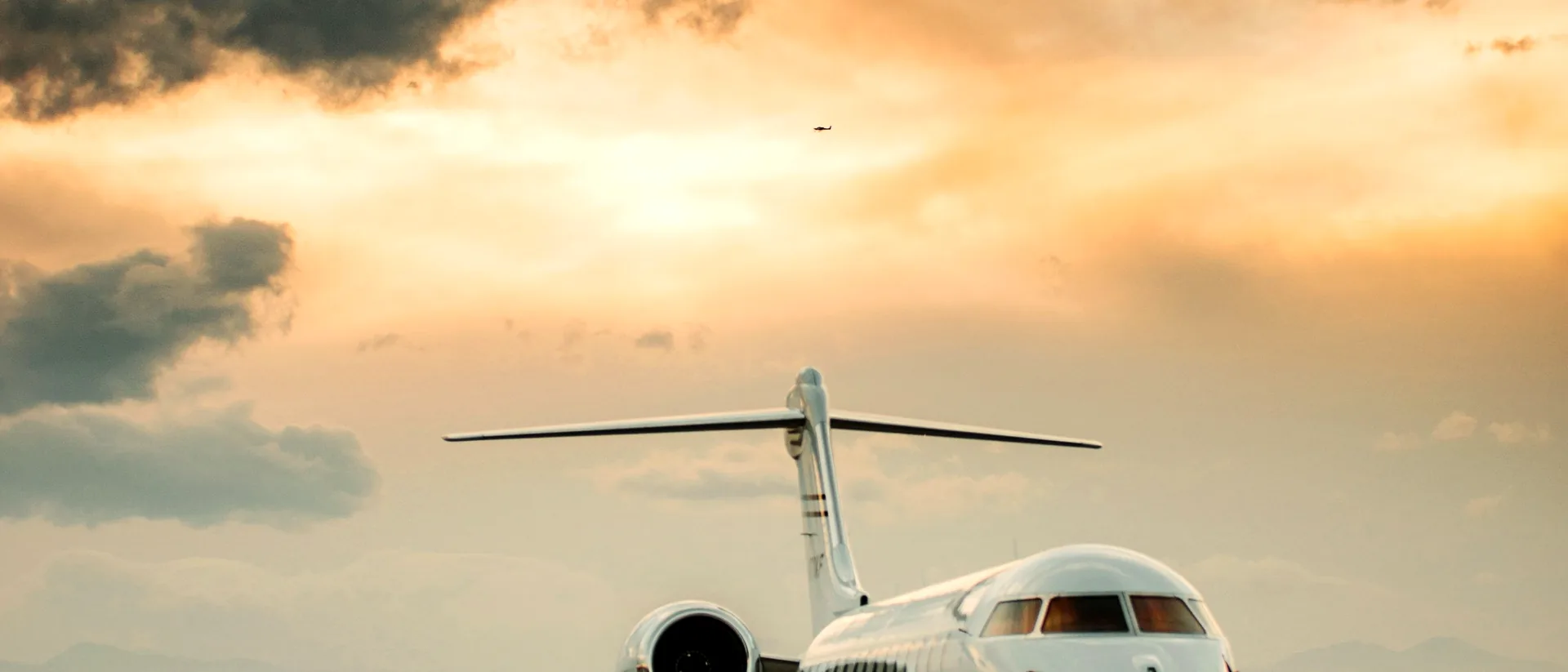 Mercedes S-Class on the tarmac, business aviation
